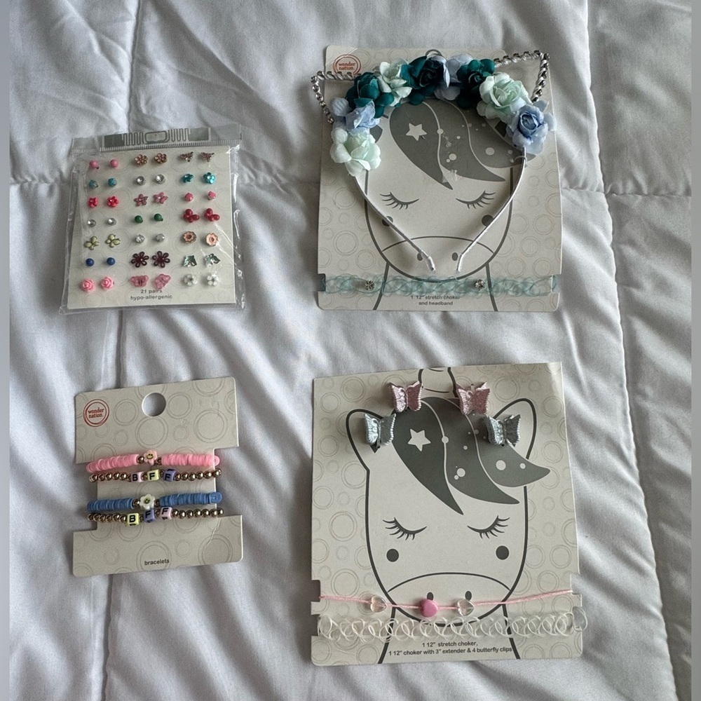 Kids Floral Headband and Bracelet Set